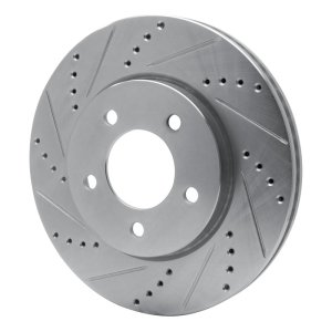 Chrysler Pacifica Brake Rotor (1) - Front Left - R1 Concepts - Drilled & Slotted - Silver - `04-`08